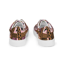 Load image into Gallery viewer, Neapolitan Tiki Squares Women’s lace-up canvas shoes