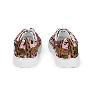 Neapolitan Tiki Squares Women’s lace-up canvas shoes