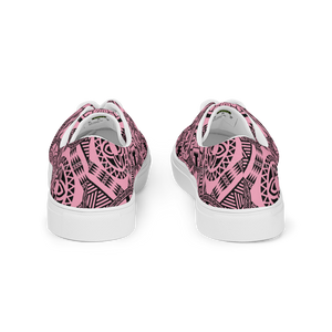 Pink Tiki Tattoo Women’s lace-up canvas shoes