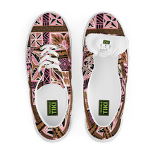 Load image into Gallery viewer, Neapolitan Tiki Squares Women’s lace-up canvas shoes