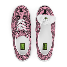 Load image into Gallery viewer, Pink Tiki Tattoo Women’s lace-up canvas shoes