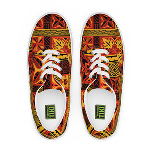 Fiery Tiki Squares Women’s lace-up canvas shoes