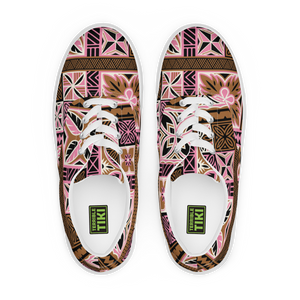 Neapolitan Tiki Squares Women’s lace-up canvas shoes