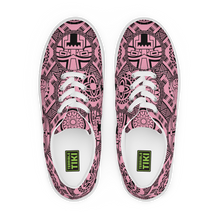 Load image into Gallery viewer, Pink Tiki Tattoo Women’s lace-up canvas shoes