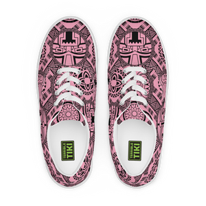 Pink Tiki Tattoo Women’s lace-up canvas shoes