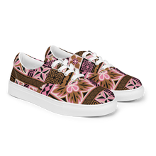 Load image into Gallery viewer, Neapolitan Tiki Squares Women’s lace-up canvas shoes