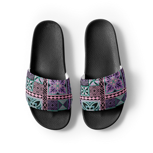 Purple Tiki Squares Women's slides