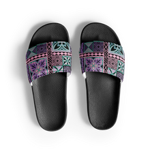 Load image into Gallery viewer, Purple Tiki Squares Women&#39;s slides