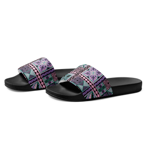 Purple Tiki Squares Women's slides