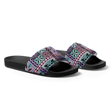 Load image into Gallery viewer, Purple Tiki Squares Women&#39;s slides