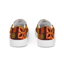 Load image into Gallery viewer, Fiery Tiki Squares Women’s slip-on canvas shoes