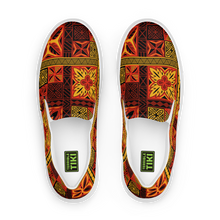 Load image into Gallery viewer, Fiery Tiki Squares Women’s slip-on canvas shoes