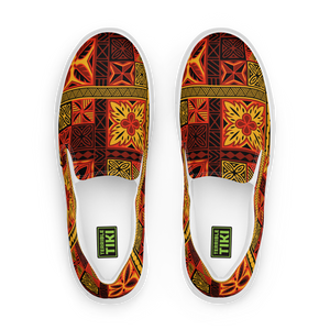 Fiery Tiki Squares Women’s slip-on canvas shoes