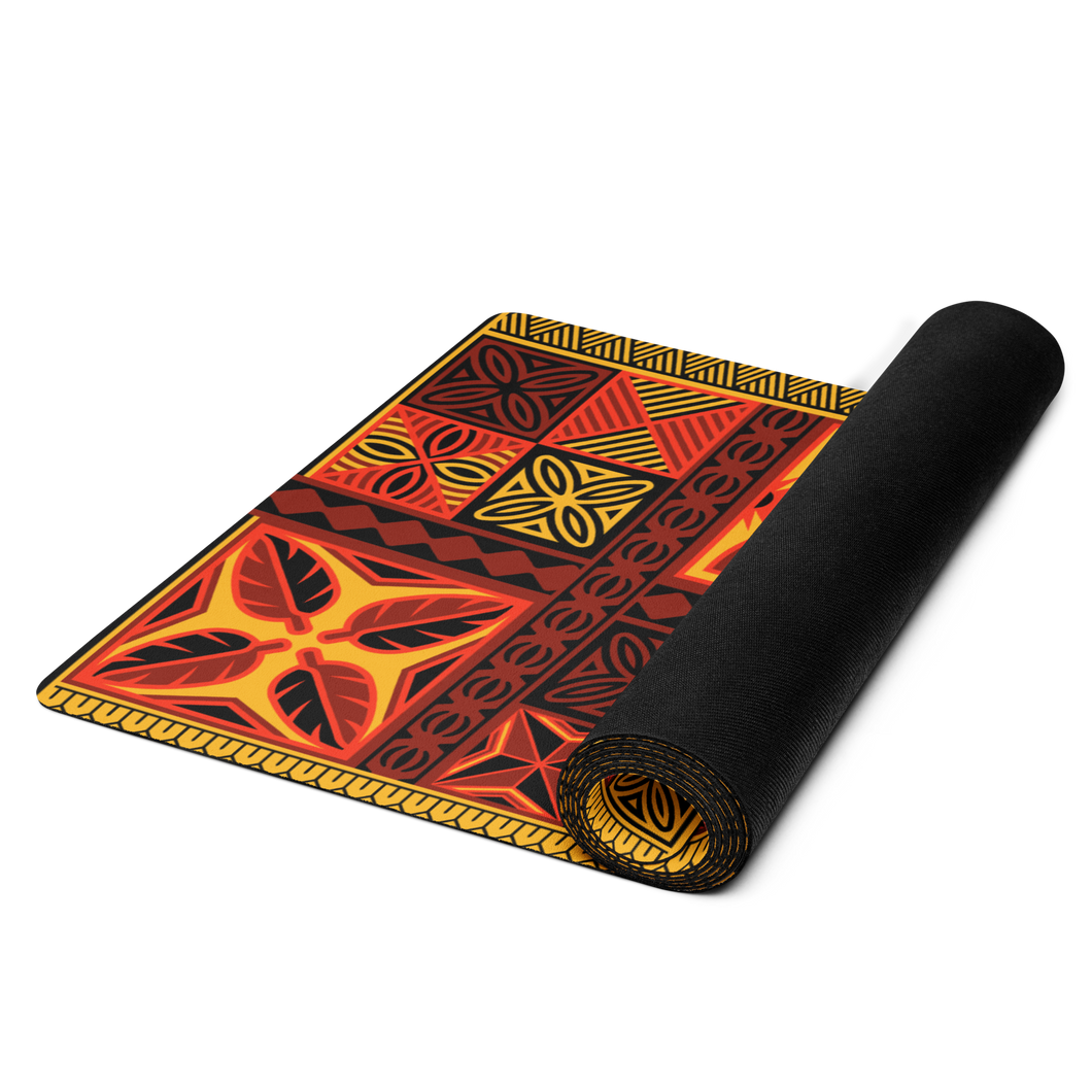 Fiery Tiki Squares Yoga mat