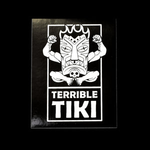 Terrible Tiki Black and White Vinyl Sticker