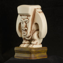 Load image into Gallery viewer, PNG Tiki Mug, White and Brown Wipe Away with Olive Stripe