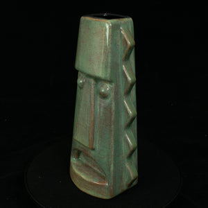 Tall Spiky Tiki Mug, Gloss mottled Green with Black Interior