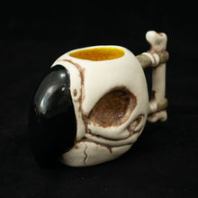 Load image into Gallery viewer, Parrot Skull Tiki Mug, Matte with Yellow Speckle