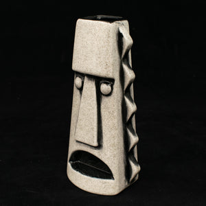 Tall Spiky Tiki Mug, White Speckle Shaded with Black Interior
