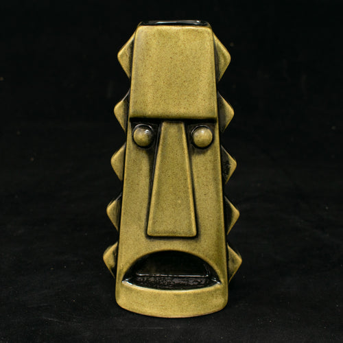 Tall Spiky Tiki Mug, Green Shaded with Black Interior