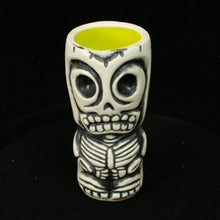 Load image into Gallery viewer, Skeletal Tiki Shot Glass, Matte White Wipe Away with Lime interior