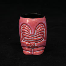 Load image into Gallery viewer, Little Headhunter Tiki Shot Glass, Red with White Flow with Black Interior