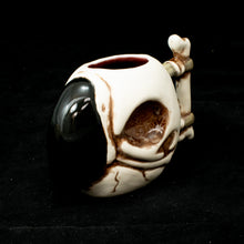 Load image into Gallery viewer, Parrot Skull Tiki Mug, Matte with Blood Red