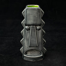 Load image into Gallery viewer, Tall Spiky Tiki Mug, Translucent Black with Green