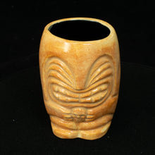 Load image into Gallery viewer, Little Headhunter Tiki Shot Glass, Gloss Sandstone with Black Interior
