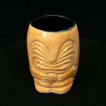 Load image into Gallery viewer, Little Headhunter Tiki Shot Glass, Gloss Sandstone with Black Interior