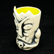 Load image into Gallery viewer, Terrible Tiki Mug, White Sand Wipe Away with Chartreuse Green Interior