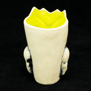 Terrible Tiki Mug, White Sand Wipe Away with Chartreuse Green Interior