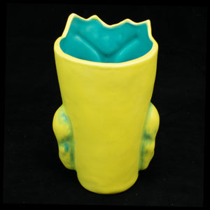 Terrible Tiki Mug, Pineapple Teal Wipe Away with Teal Interior