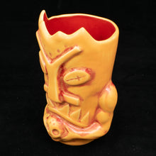 Load image into Gallery viewer, Terrible Tiki Mug, Matte Orange and Red Wipe Away with Red Interior