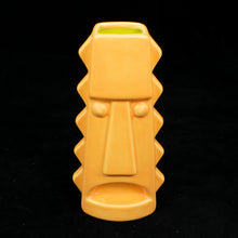 Load image into Gallery viewer, Tall Spiky Tiki Mug, Matte Mango Orange with Chartreuse Green