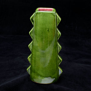 Tall Spiky Tiki Mug, Green with Red