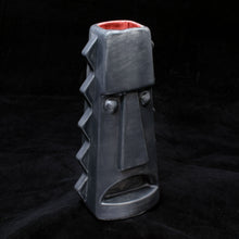 Load image into Gallery viewer, Tall Spiky Tiki Mug, Matte Dark Grey with Red