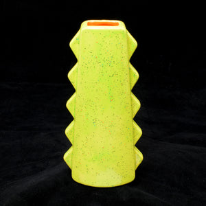 Tall Spiky Tiki Mug, Gloss Yellow Green Speckled