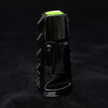 Load image into Gallery viewer, Tall Spiky Tiki Mug, Gloss Black with Lime Green
