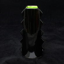 Load image into Gallery viewer, Tall Spiky Tiki Mug, Gloss Black with Lime Green