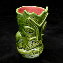 Load image into Gallery viewer, Terrible Tiki Mug, Gloss Green with Red
