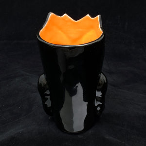 Terrible Tiki Mug, Gloss Black with Orange