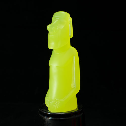 Created Mini Moai Figure, Lemon Glow in the Dark