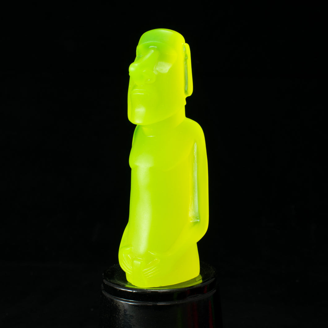 Mini Moai Figure, NEON Yellow