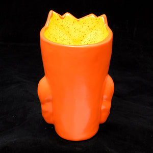 Terrible Tiki Mug, Bright Orange with Speckled Yellow