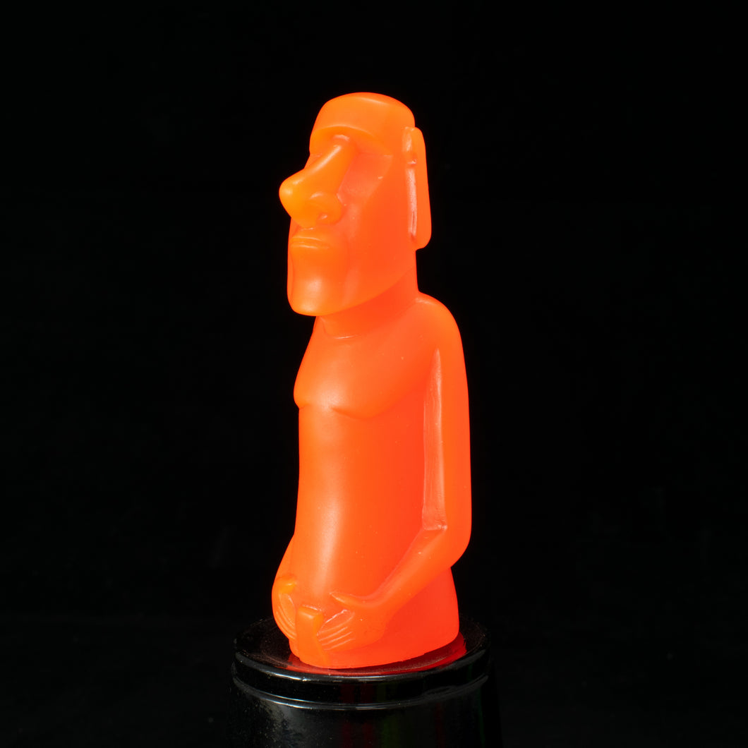 Mini Moai Figure, NEON Orange