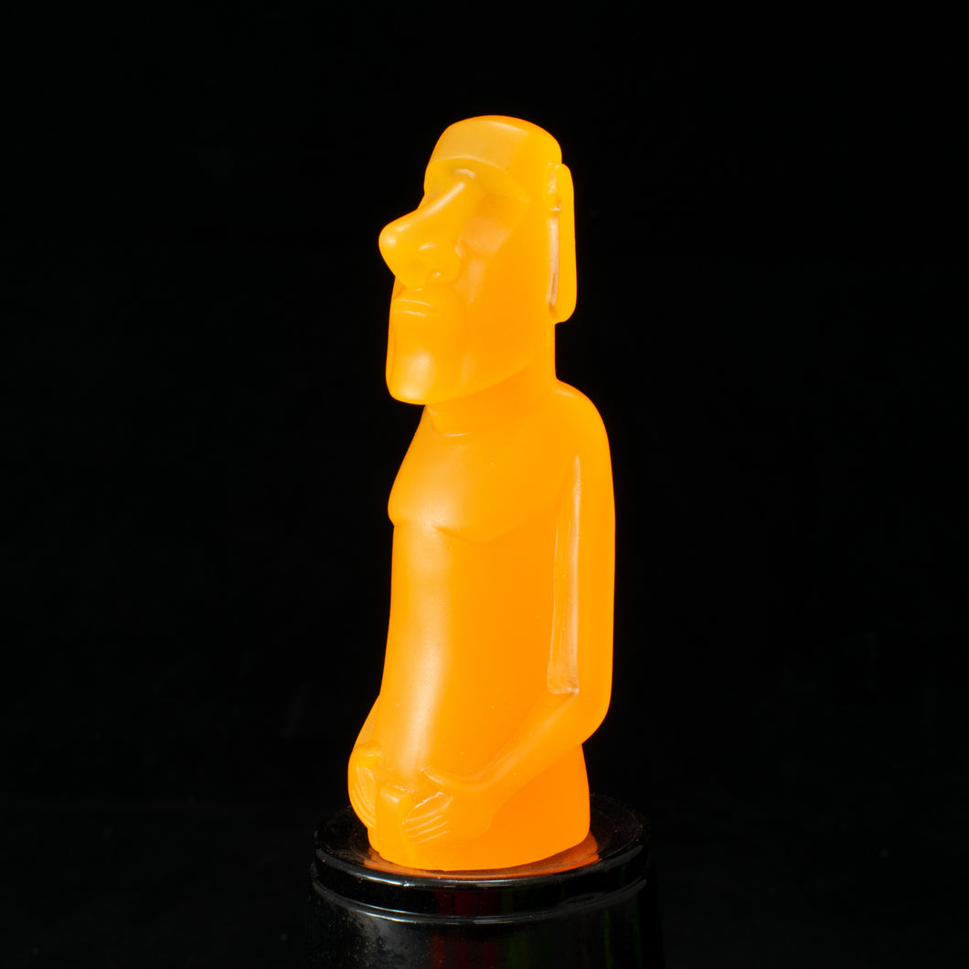 Mini Moai Figure, NEON Yellow-Orange