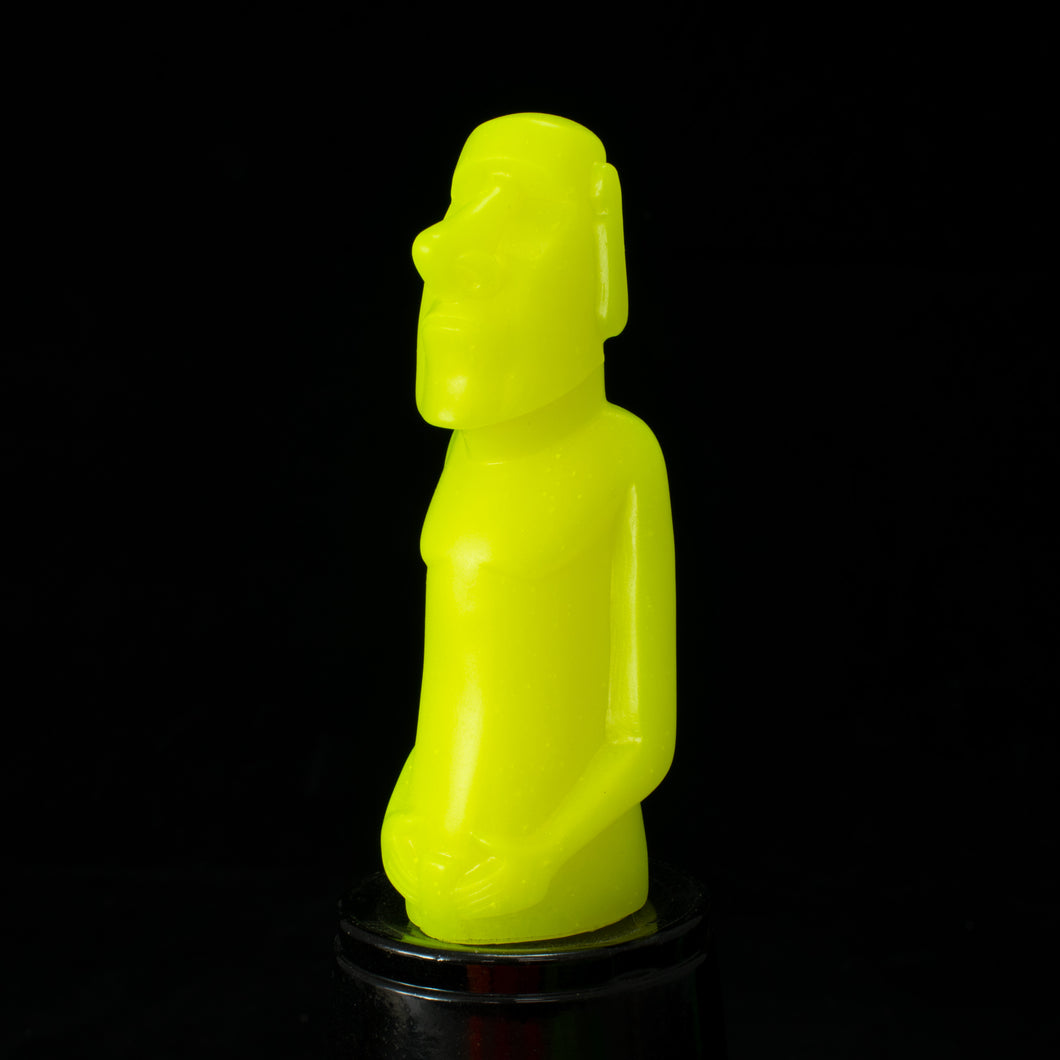 Mini Moai Figure, NEON Yellow Opaque