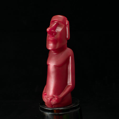 Mini Moai Figure, Magenta Gold Pearl