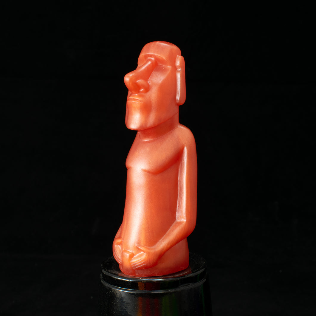 Mini Moai Figure, Orange Pearl
